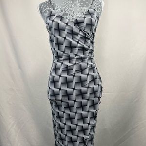 Bebe Black and White Cross Wrap Style Dress